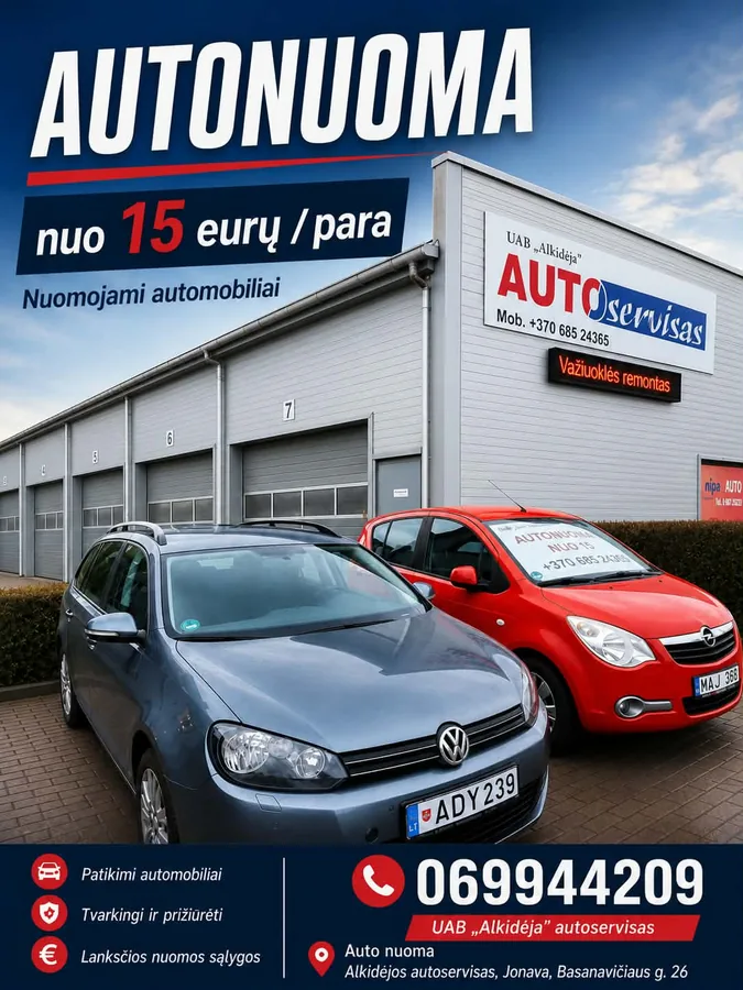 Automobilių nuoma Jonavoje - UAB Alkidėja